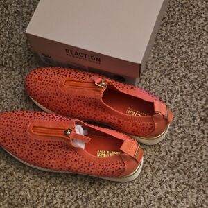 Kenneth Cole Reaction Women’s Orange Slip-On Crystal CAMERON ZIP JEWEL